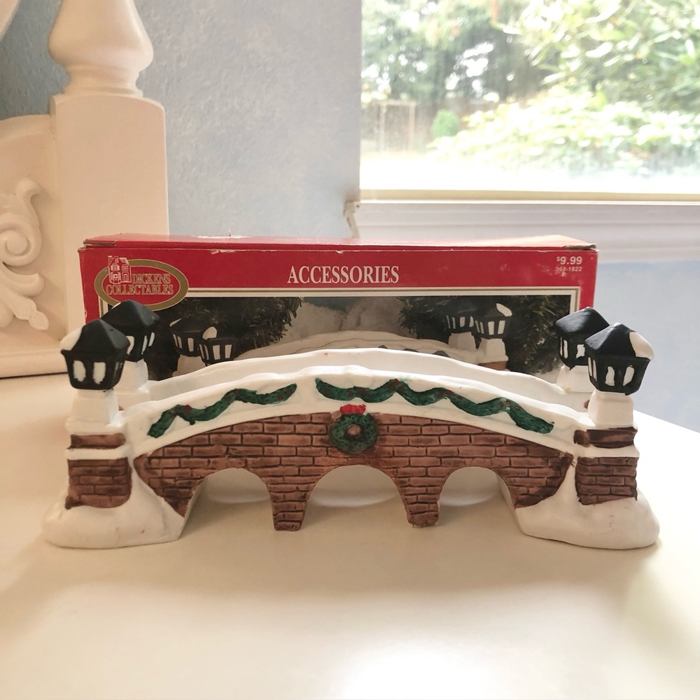 Vintage Dickens Village Brick Bridge